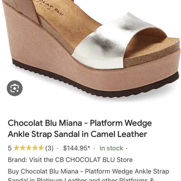Chocolat Blu Miani Brown Suede and Silver Wedge Sandals, excellent condition 7 - Picture 11 of 11